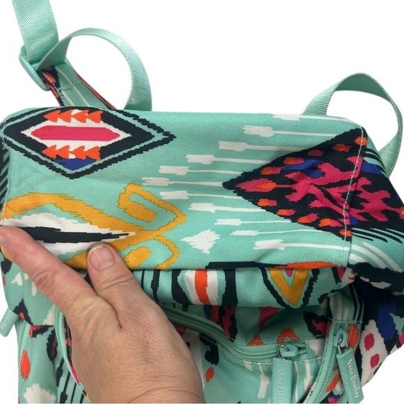 Vera Bradley Lighten Up Green Essential Backpack Pueblo Lighten Up Aztec School - Picture 8 of 15
